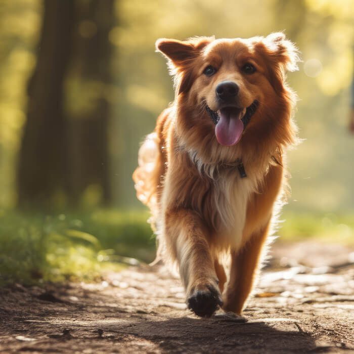 Happy Dog On Trail